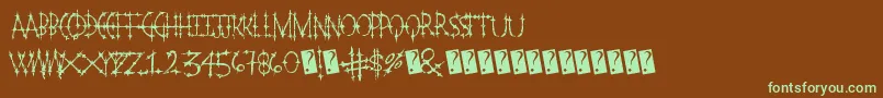 Pleasurecastlemarble Font – Green Fonts on Brown Background