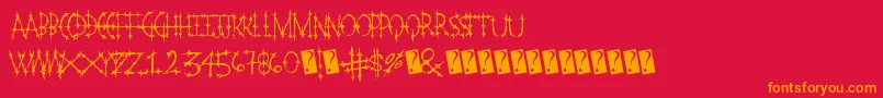 Pleasurecastlemarble Font – Orange Fonts on Red Background