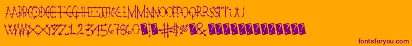 Pleasurecastlemarble Font – Purple Fonts on Orange Background