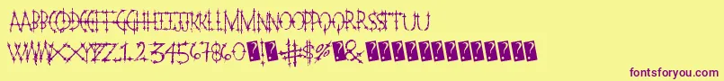 Pleasurecastlemarble Font – Purple Fonts on Yellow Background