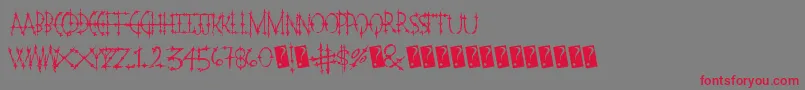 Pleasurecastlemarble Font – Red Fonts on Gray Background