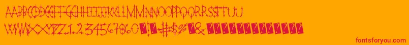 Pleasurecastlemarble Font – Red Fonts on Orange Background