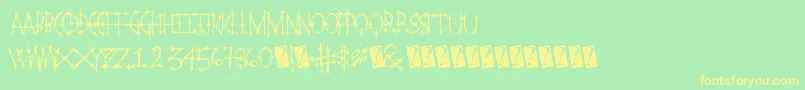 Pleasurecastlemarble Font – Yellow Fonts on Green Background