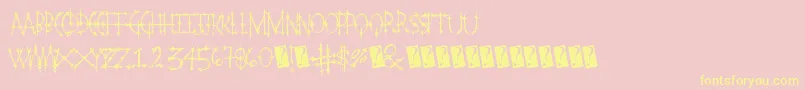 Pleasurecastlemarble-Schriftart – Gelbe Schriften auf rosa Hintergrund