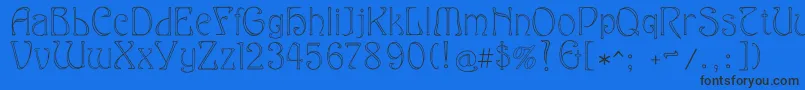 Шрифт Eddanarrow – чёрные шрифты на синем фоне