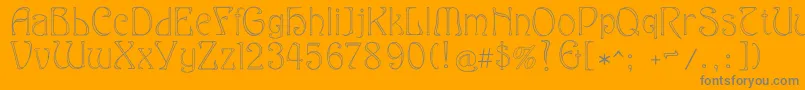 Eddanarrow Font – Gray Fonts on Orange Background