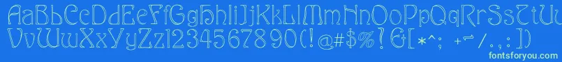 Eddanarrow Font – Green Fonts on Blue Background