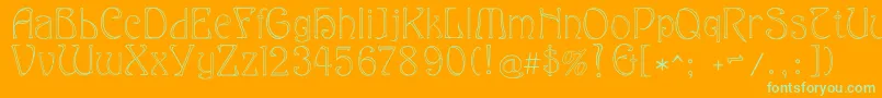 Eddanarrow Font – Green Fonts on Orange Background