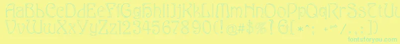 Eddanarrow-fontti – vihreät fontit keltaisella taustalla