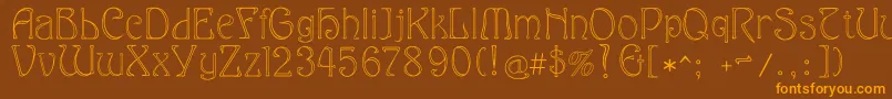 Eddanarrow Font – Orange Fonts on Brown Background