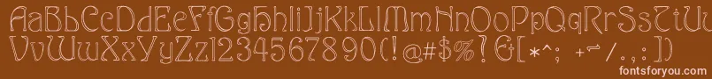 Eddanarrow Font – Pink Fonts on Brown Background