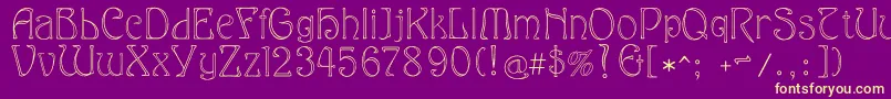 Eddanarrow Font – Yellow Fonts on Purple Background