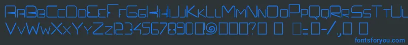 Czcionka Prefelectrique – niebieskie czcionki na czarnym tle