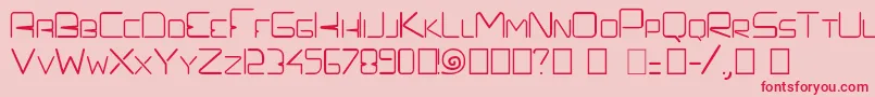 Prefelectrique-Schriftart – Rote Schriften auf rosa Hintergrund