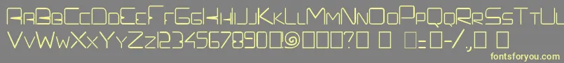 Prefelectrique-Schriftart – Gelbe Schriften auf grauem Hintergrund