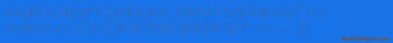 Kabinabookobl Font – Brown Fonts on Blue Background