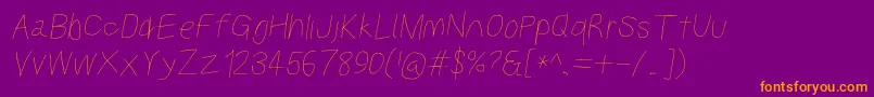Kabinabookobl Font – Orange Fonts on Purple Background