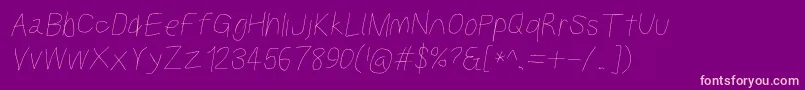 Kabinabookobl Font – Pink Fonts on Purple Background