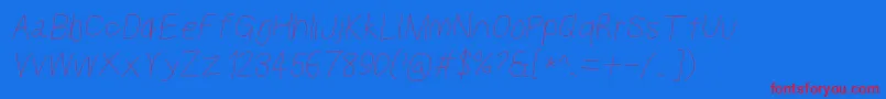 Kabinabookobl Font – Red Fonts on Blue Background
