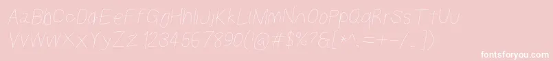 Kabinabookobl-fontti – valkoiset fontit vaaleanpunaisella taustalla