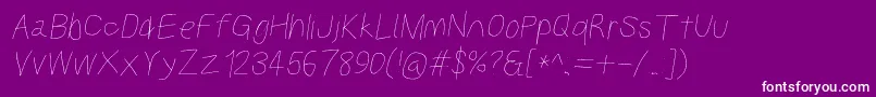 Шрифт Kabinabookobl – белые шрифты на фиолетовом фоне