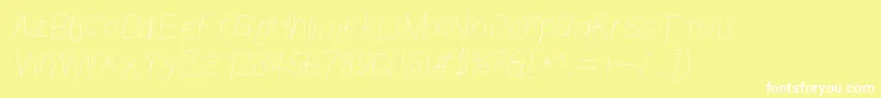 フォントKabinabookobl – 黄色い背景に白い文字