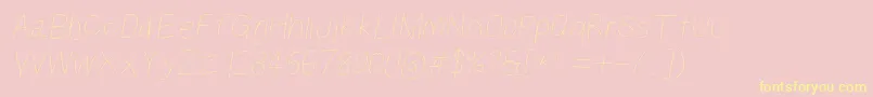 Kabinabookobl-Schriftart – Gelbe Schriften auf rosa Hintergrund