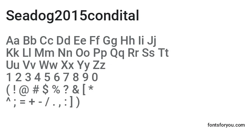 Schriftart Seadog2015condital – Alphabet, Zahlen, spezielle Symbole