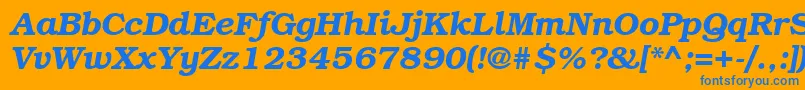 Więcej informacji o czcionce BookmantttBolditalic Czcionka BookmantttBolditalic – niebieskie czcionki na pomarańczowym tle