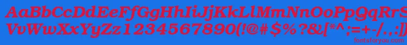 BookmantttBolditalic Font – Red Fonts on Blue Background