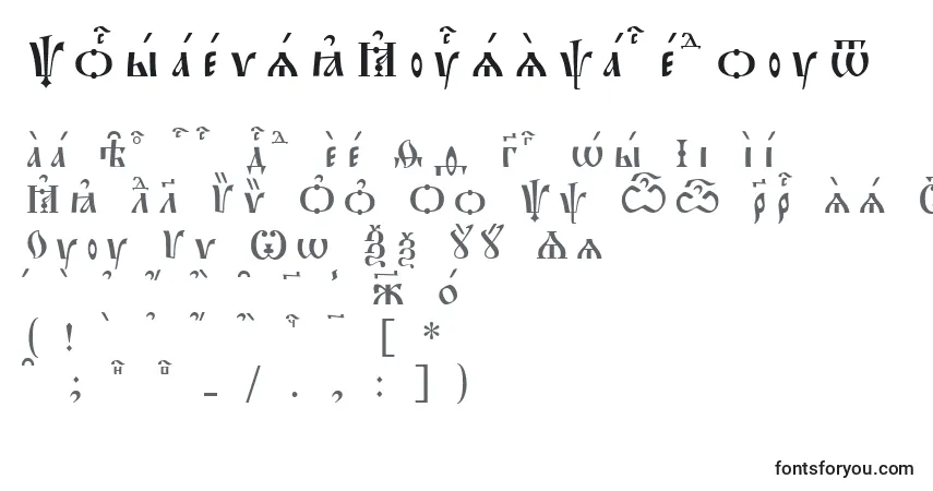 Schriftart PochaevskKucsSpacedout – Alphabet, Zahlen, spezielle Symbole