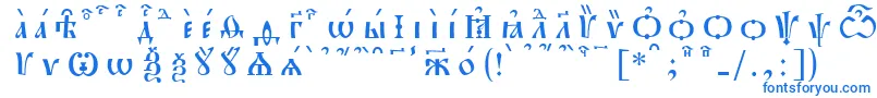 fuente PochaevskKucsSpacedout – Fuentes Azules Sobre Fondo Blanco