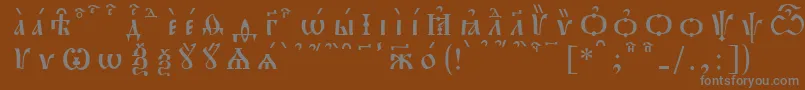 フォントPochaevskKucsSpacedout – 茶色の背景に灰色の文字