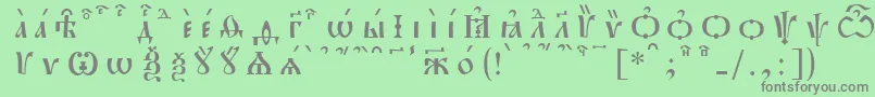Шрифт PochaevskKucsSpacedout – серые шрифты на зелёном фоне