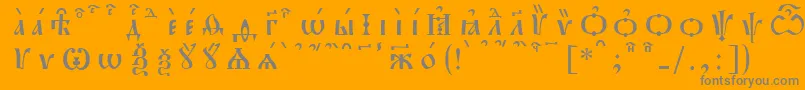 フォントPochaevskKucsSpacedout – オレンジの背景に灰色の文字