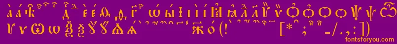 Fonte PochaevskKucsSpacedout – fontes laranjas em um fundo violeta