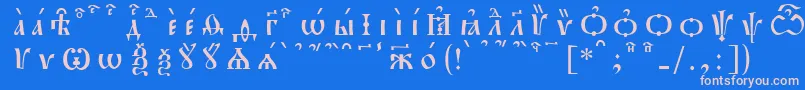 フォントPochaevskKucsSpacedout – ピンクの文字、青い背景