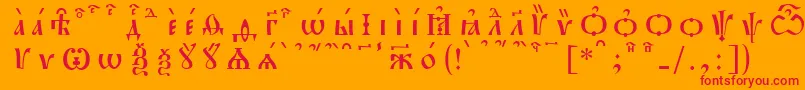 PochaevskKucsSpacedout Font – Red Fonts on Orange Background