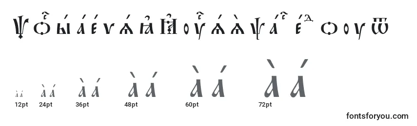 Размеры шрифта PochaevskKucsSpacedout