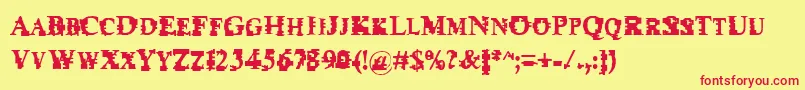 Psiborgz Font – Red Fonts on Yellow Background
