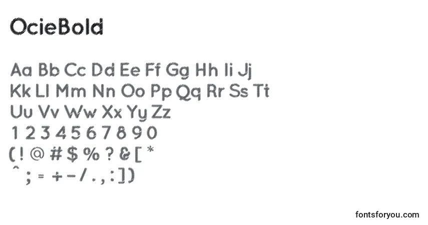 OcieBold-fontti – aakkoset, numerot, erikoismerkit