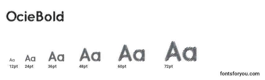 OcieBold Font Sizes