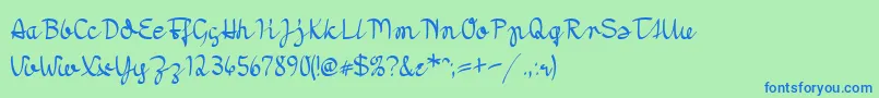 フォントMoradoNib – 青い文字は緑の背景です。