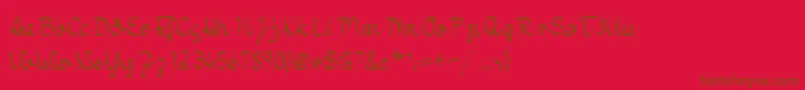 MoradoNib Font – Brown Fonts on Red Background