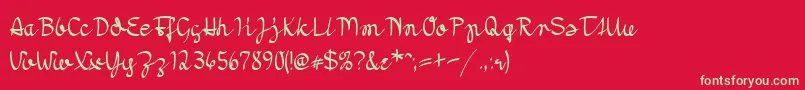 フォントMoradoNib – 赤い背景に緑の文字
