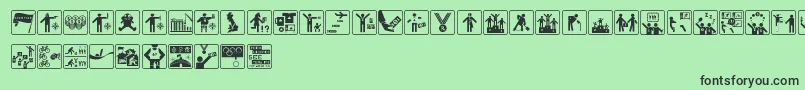 Olympukl Font – Black Fonts on Green Background