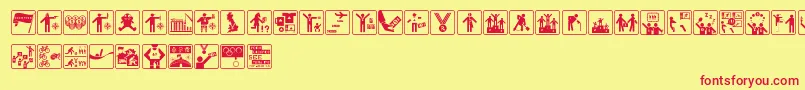 Olympukl Font – Red Fonts on Yellow Background