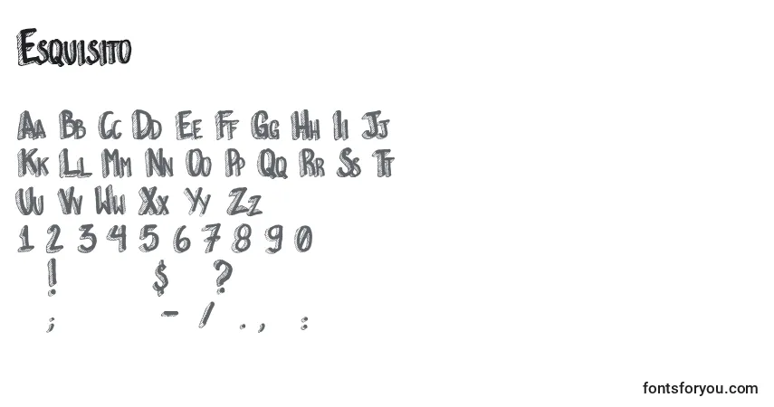 A fonte Esquisito – alfabeto, números, caracteres especiais