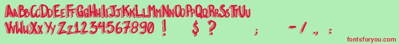 fuente Esquisito – Fuentes Rojas Sobre Fondo Verde