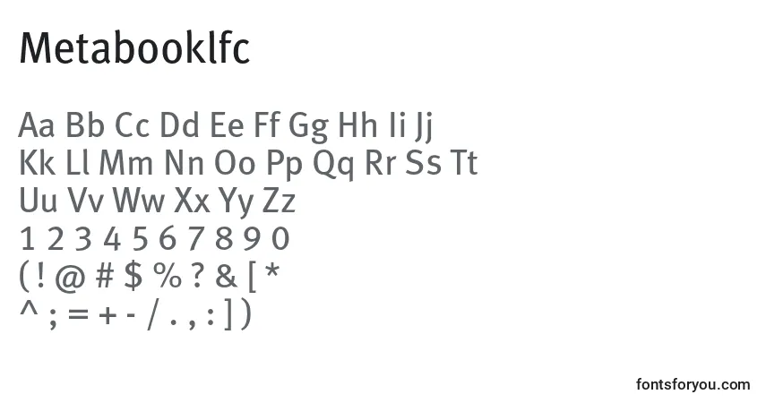 Metabooklfc-fontti – aakkoset, numerot, erikoismerkit